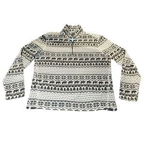 Chubbies The Bear Hug Fleece Pullover Jacket Geometric Men Medium 1/4 Zip Nordic